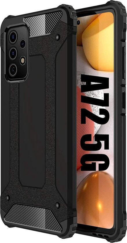 Samsung Galaxy A72 Hoesje - Zwart - Armor Kickstand Back Cover