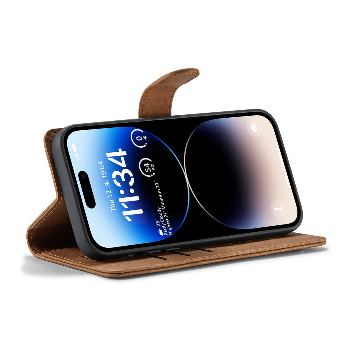 Apple iPhone 15 Pro Max Hoesje - Sienna Brown - 2 in 1 Bookcase