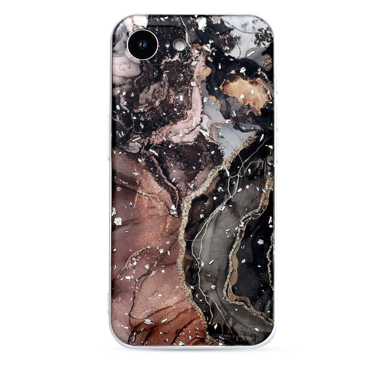 Apple iPhone 16e Case - Black - Marble MagSafe Back Cover