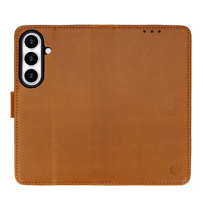Samsung Galaxy S26 Hoesje - Sienna Brown - Echt Leren Bookcase