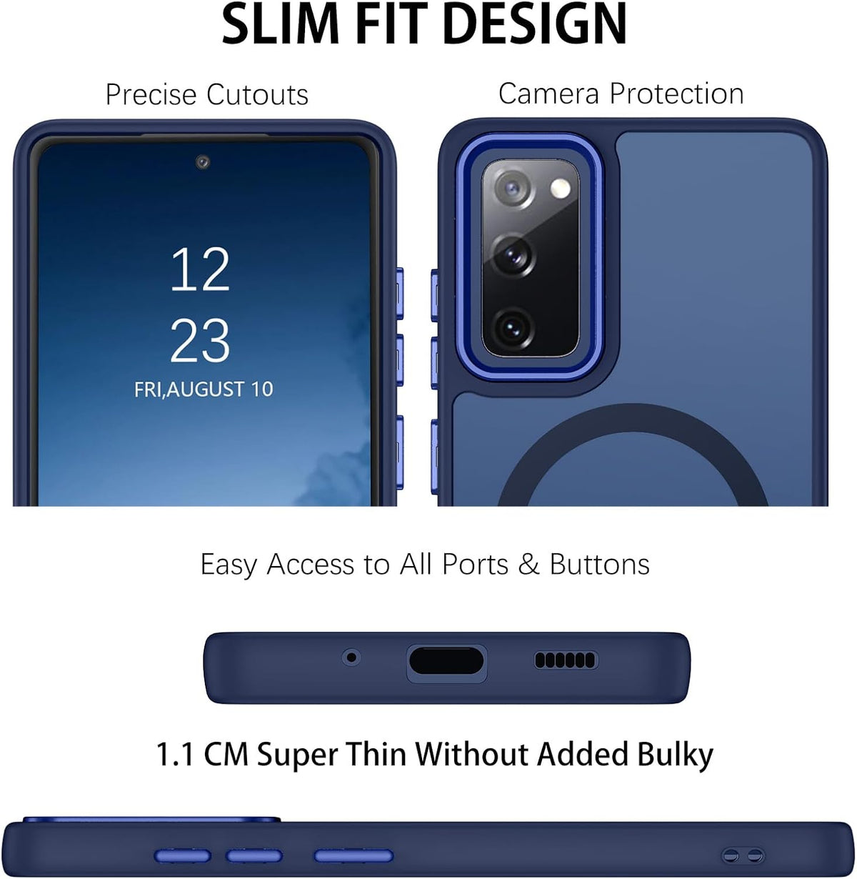Samsung Galaxy S20 FE Hoesje - Blauw - Matte Armor MagSafe Back Cover