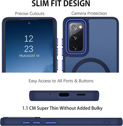 Samsung Galaxy S20 FE Hoesje - Blauw - Matte Armor MagSafe Back Cover