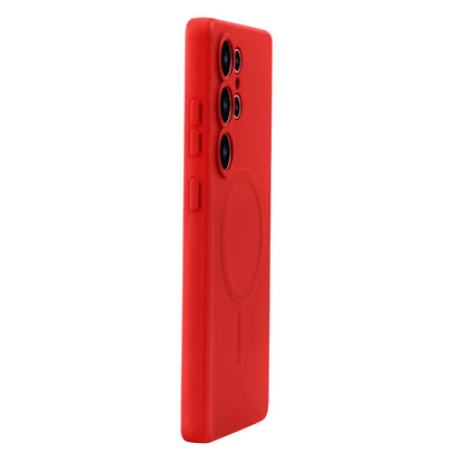 Samsung Galaxy S25 Ultra Hoesje - Rood - Liquid Siliconen MagSafe Back Cover