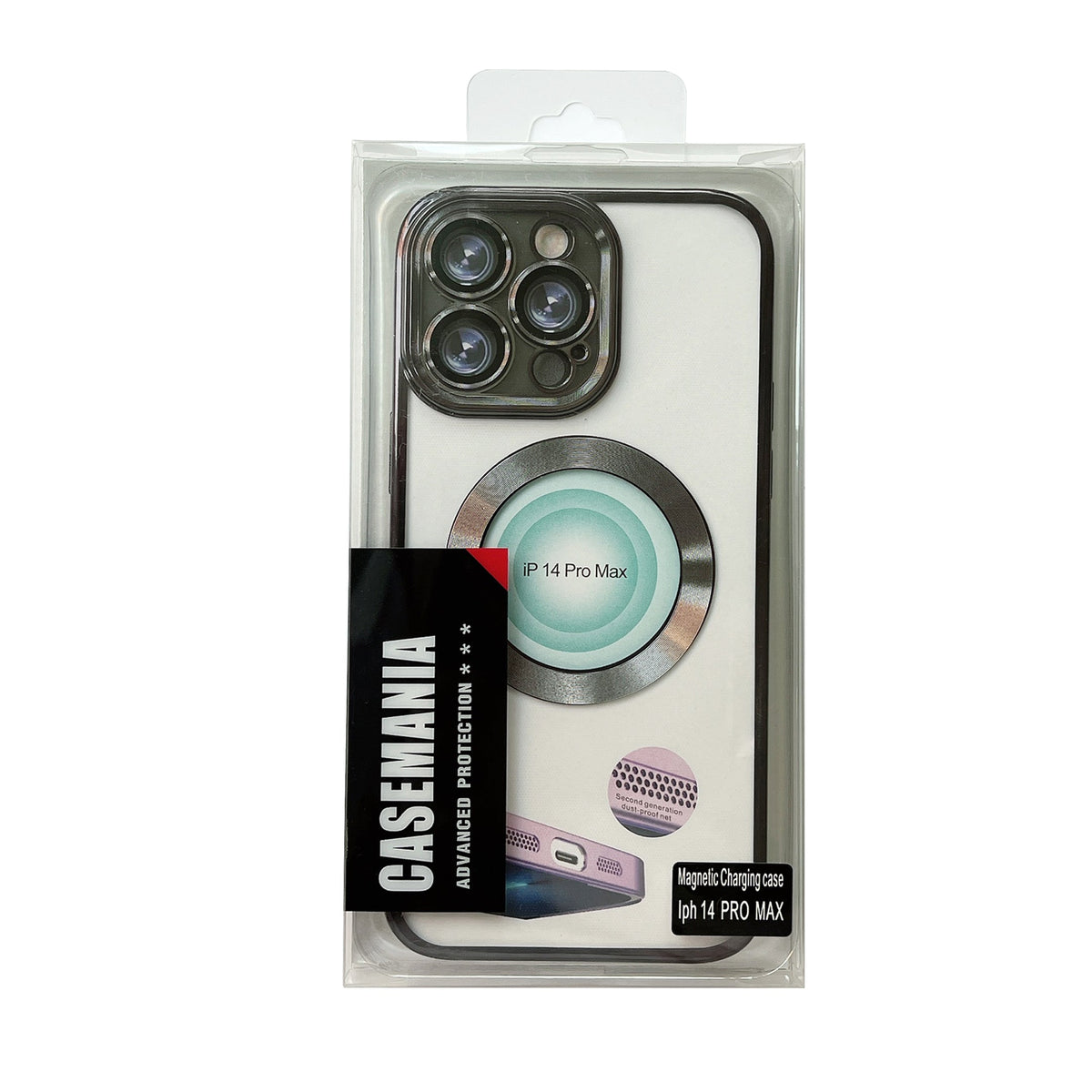 Apple iPhone 14 Pro Max Hoesje - Zwart - Hybrid Siliconen MagSafe Back Cover