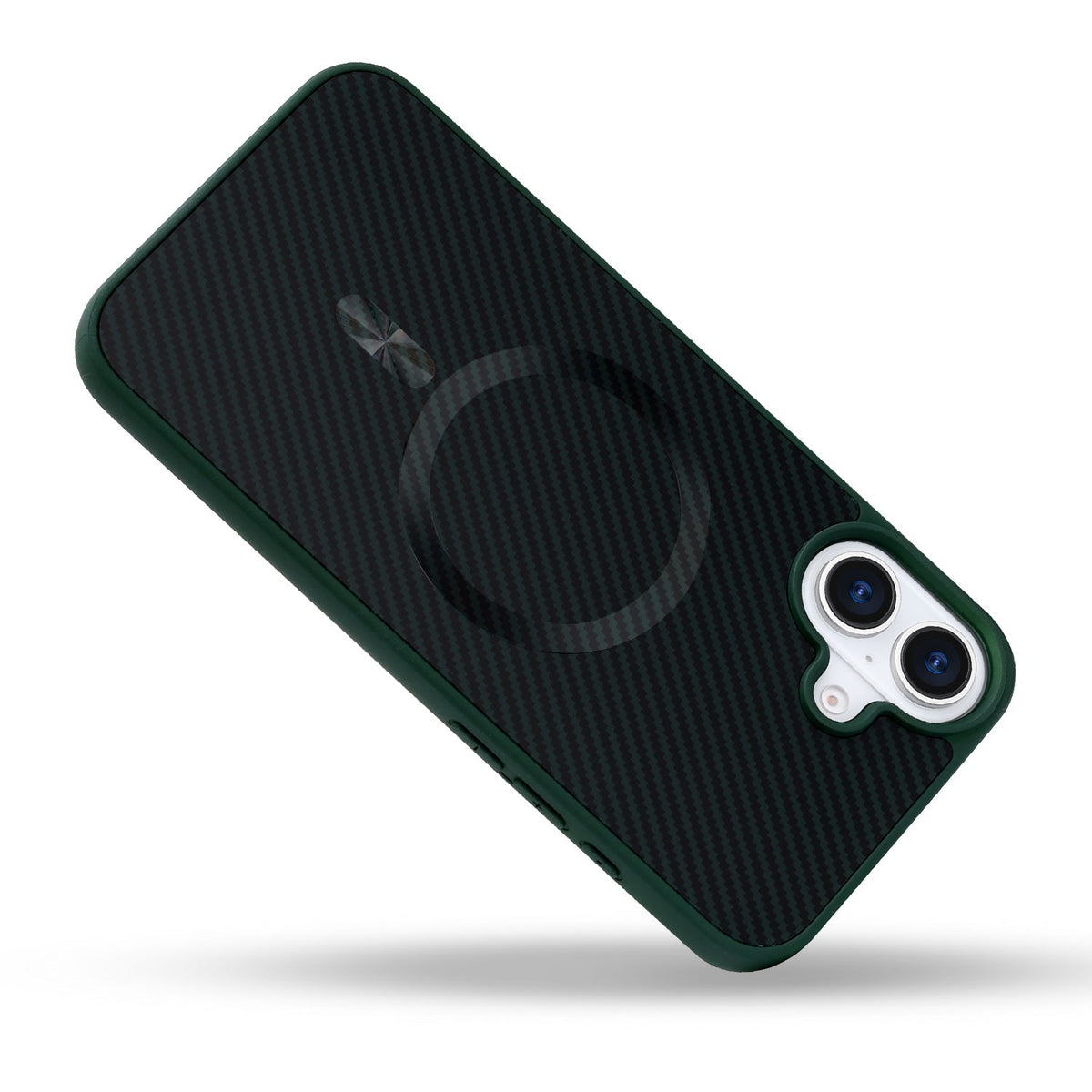 Apple iPhone 16 Hülle - Grün - Carbon-MagSafe-Backcover