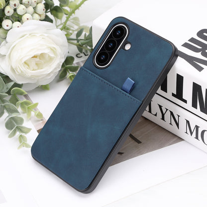 Samsung Galaxy S26 FE Hoesje - Navy Blue - Kunstleren Back Cover met Pull-Tab Pasjeshouder