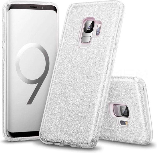 Samsung Galaxy S9 Hülle - Silver - Glitzer-Backcover