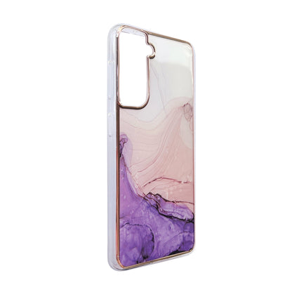 Samsung Galaxy S24 Hülle - Lila - Silikon-Marmor-Backcover