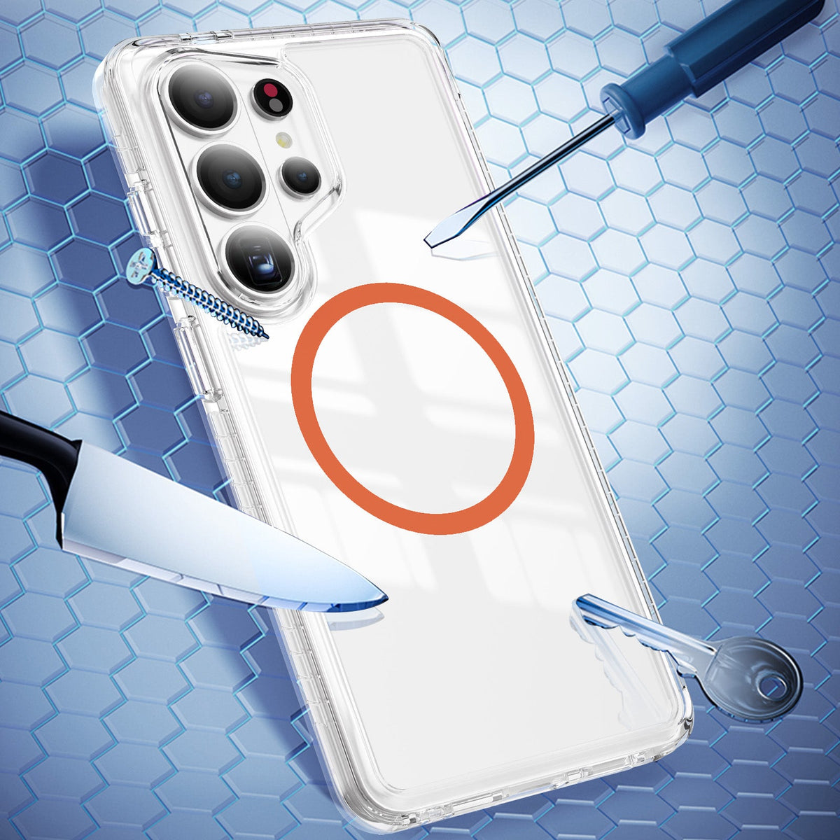 Samsung Galaxy S26 Ultra Case - Orange - Minimalist MagSafe Back Cover
