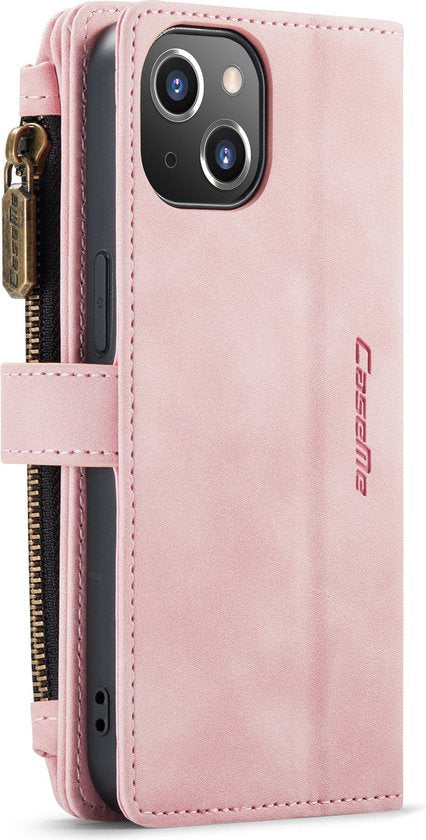 Apple iPhone 13 Mini Hoesje - Pale Pink - Luxe Bookcase met Rits