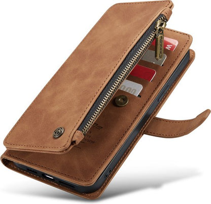 Apple iPhone 13 Pro Hoesje - Sienna Brown - Luxe Bookcase met Rits