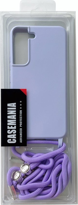 Samsung Galaxy S22 Plus Hoesje - Paars - Siliconen Back Cover met Telefoonkoord