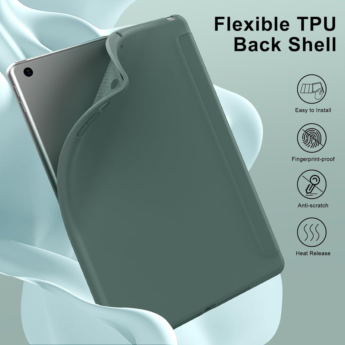 Apple iPad 10.2" WiFi 2019 (7. Gen.) Tablet Case - Dark Green - Smart Cover