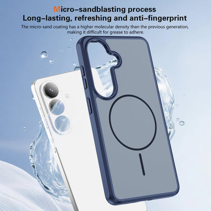 Samsung Galaxy A57 Case - Dark Blue - Magnetic Matte Silicone MagSafe Back Cover
