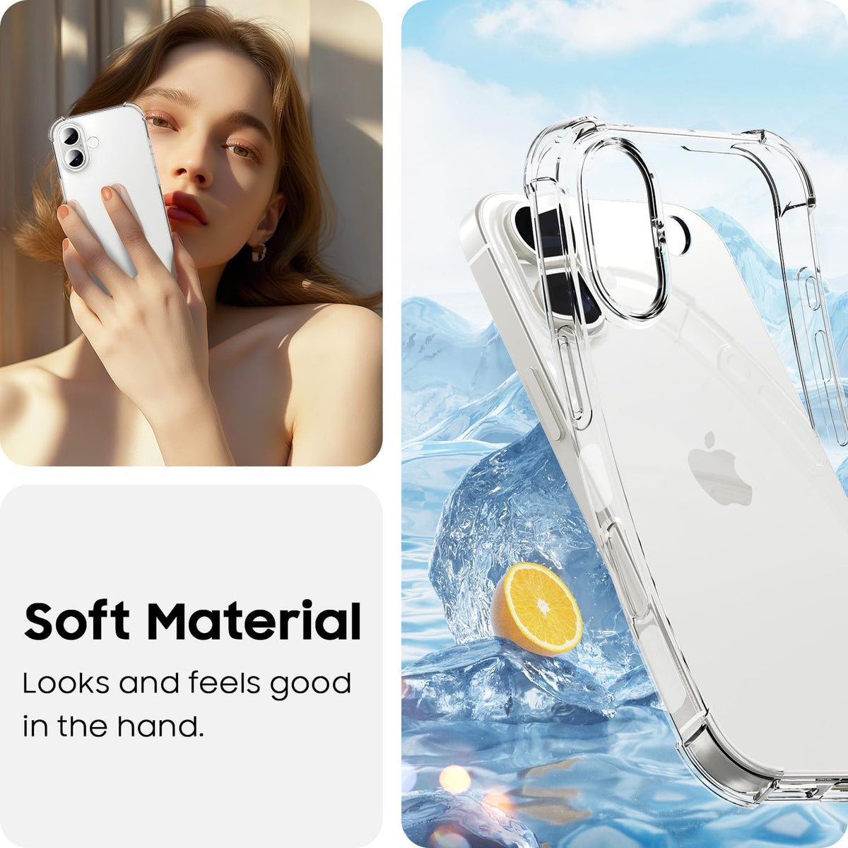 iPhone 16 Plus Hoesje - Transparant - Anti-Shock Back Cover