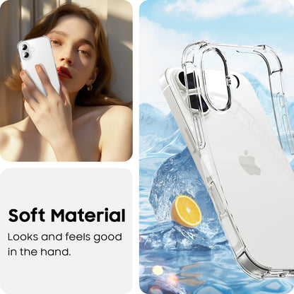 iPhone 16 Plus Hoesje - Transparant - Anti-Shock Back Cover