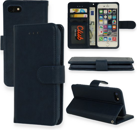Apple iPhone SE (2020) Case - Blue - Luxury Wallet Case