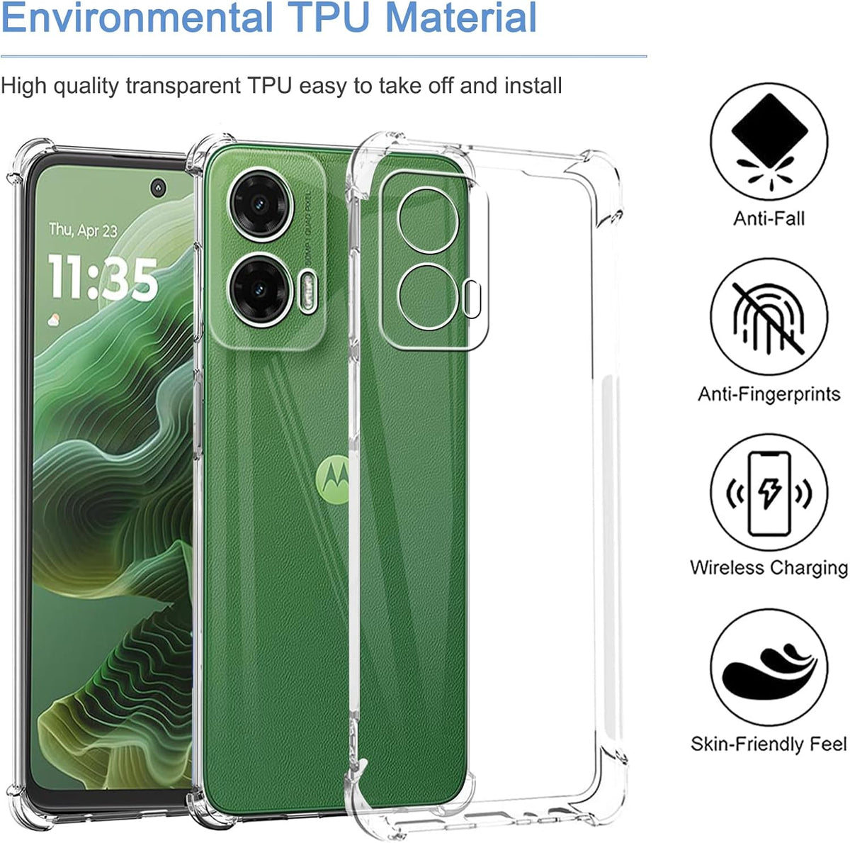 Motorola Moto G35 Case - Clear - Shockproof Back Cover