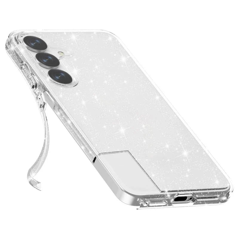 Samsung Galaxy S25 Plus Hoesje - Zilver - Glitter Back Cover