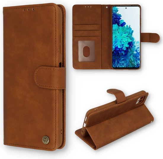 Samsung Galaxy S21 FE Hoesje - Sienna Brown - Luxe Bookcase