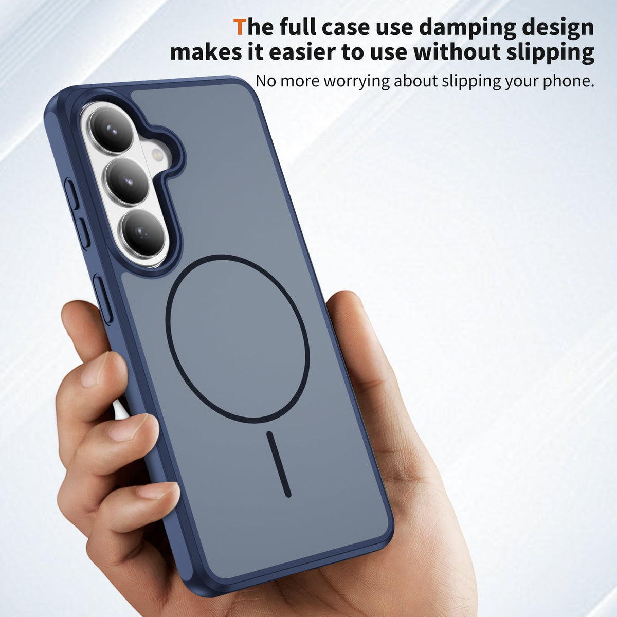 Samsung Galaxy A57 Case - Dark Blue - Magnetic Matte Silicone MagSafe Back Cover