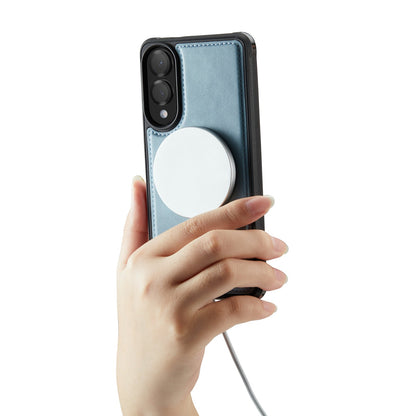 Samsung Galaxy S25 Edge Hoesje - Aqua Blue - Luxe 2 in 1 MagSafe Bookcase