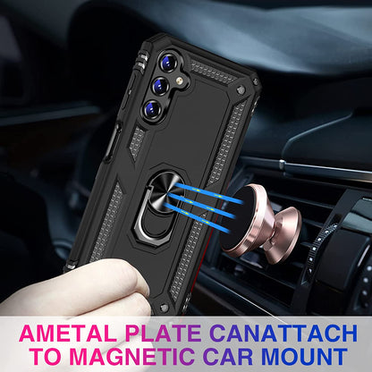 Samsung Galaxy A14 Hoesje - Zwart - Armor Kickstand Back Cover
