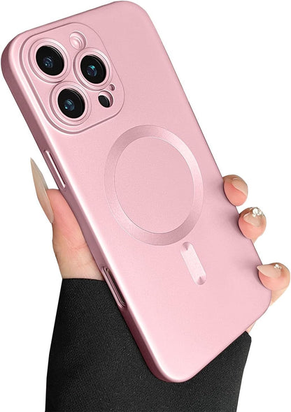 Apple iPhone 16 Pro Hoesje - Roze - Matte Siliconen MagSafe Back Cover