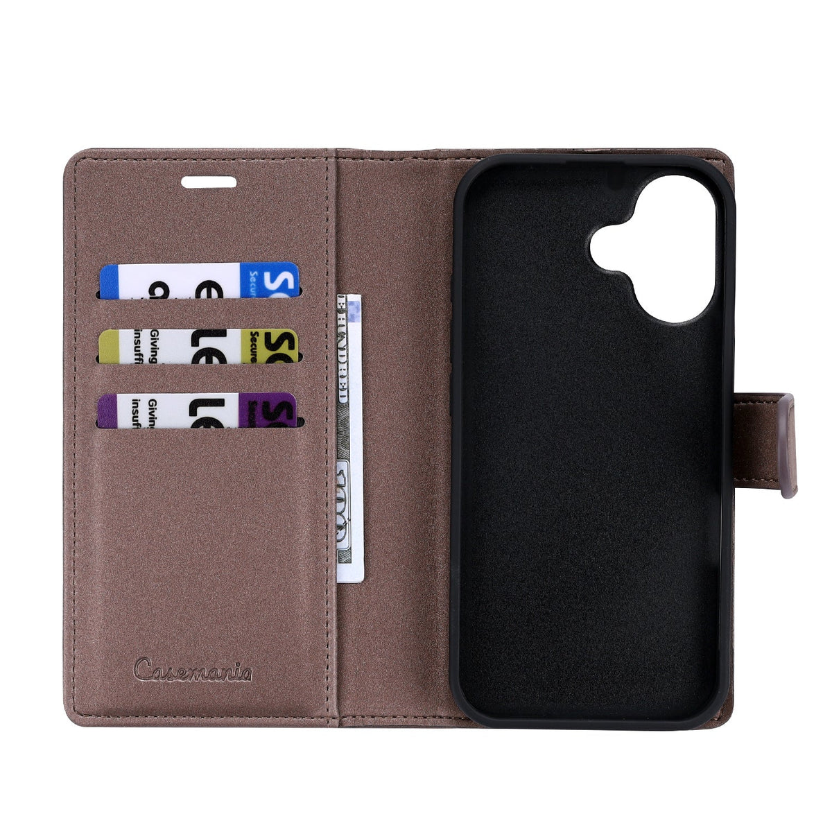 Apple iPhone 17 Hülle - Mocha Brown - 2-in-1-Velvet-Klapphülle mit Kartenfach