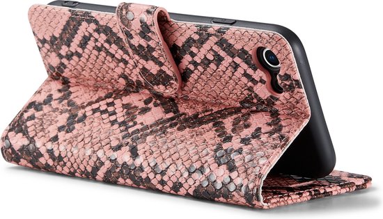 Étui pour Apple iPhone SE (2022) - Rose - Étui portefeuille effet serpent