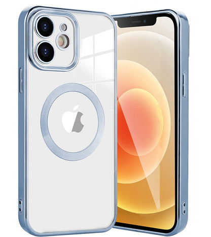 Apple iPhone 12 Hoesje - Blauw - Siliconen MagSafe Back Cover