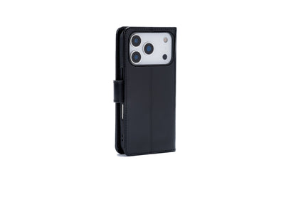 iPhone 17 Pro Max Hoesje - Charcoal Gray - Echt Leren Bookcase