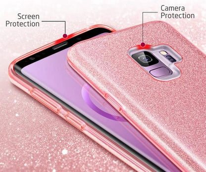 Samsung Galaxy A7 (2018) Hoesje - Zwart - Glitter Back Cover