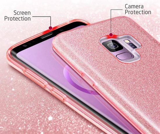 Samsung Galaxy A9 (2018) Hoesje - Blauw - Glitter Back Cover
