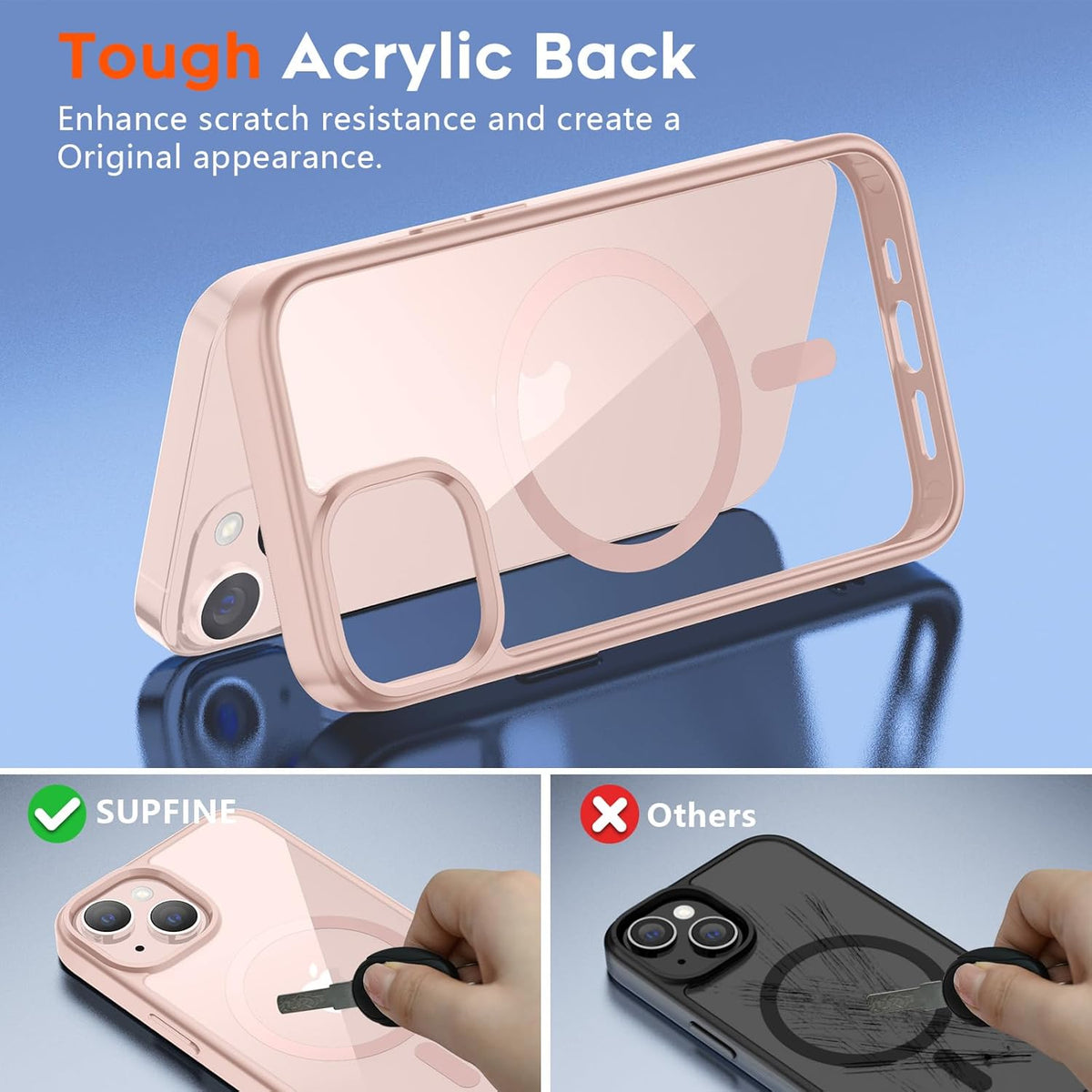 iPhone 15 Hoesje - Roze - Bumper MagSafe - Pink Back Cover