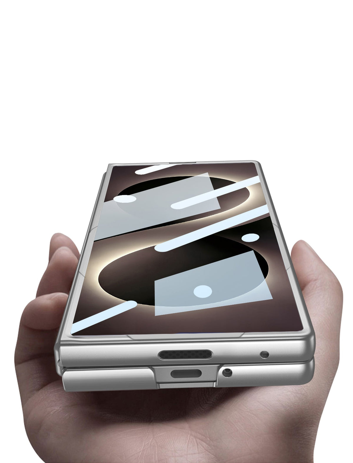 Samsung Galaxy Z Fold8 / Fold 7 Case - Black - Ultra-Thin Back Cover with Built-in Screen Protector