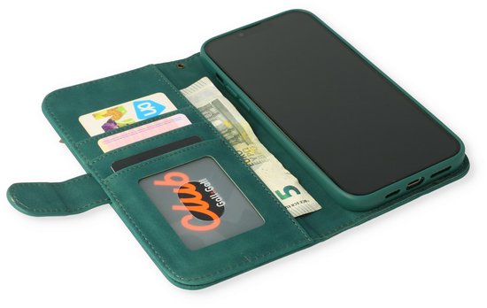 Samsung Galaxy S23 Plus Hoesje - Emerald Green - Luxe Bookcase met Rits
