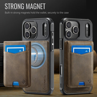 Apple iPhone 18 Pro Max Case - Mahogany Brown - Luxury Faux Leather MagSafe Back Cover with Card Holder