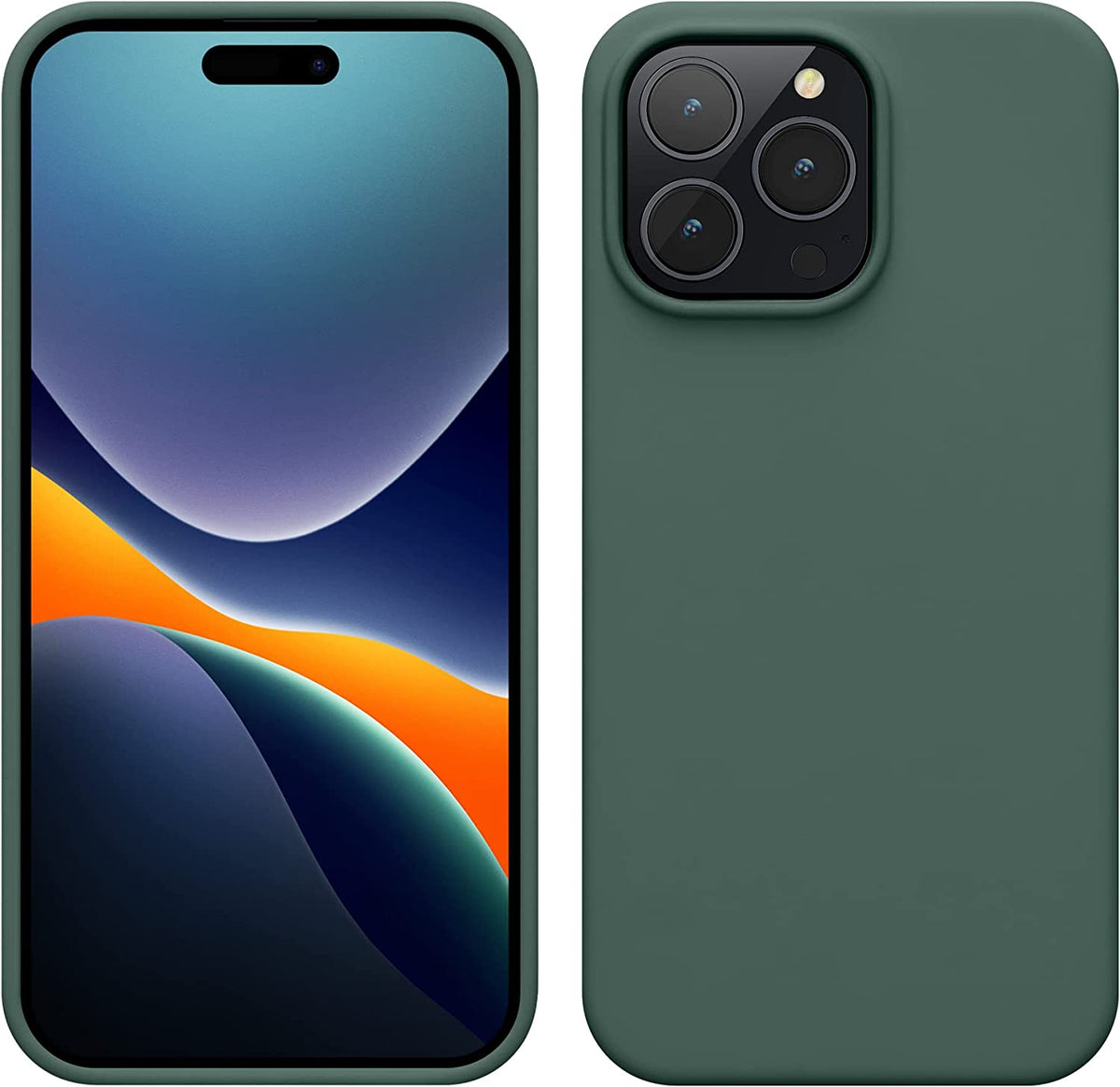 Apple iPhone 14 Pro Case - Green - Liquid Silicone Back Cover