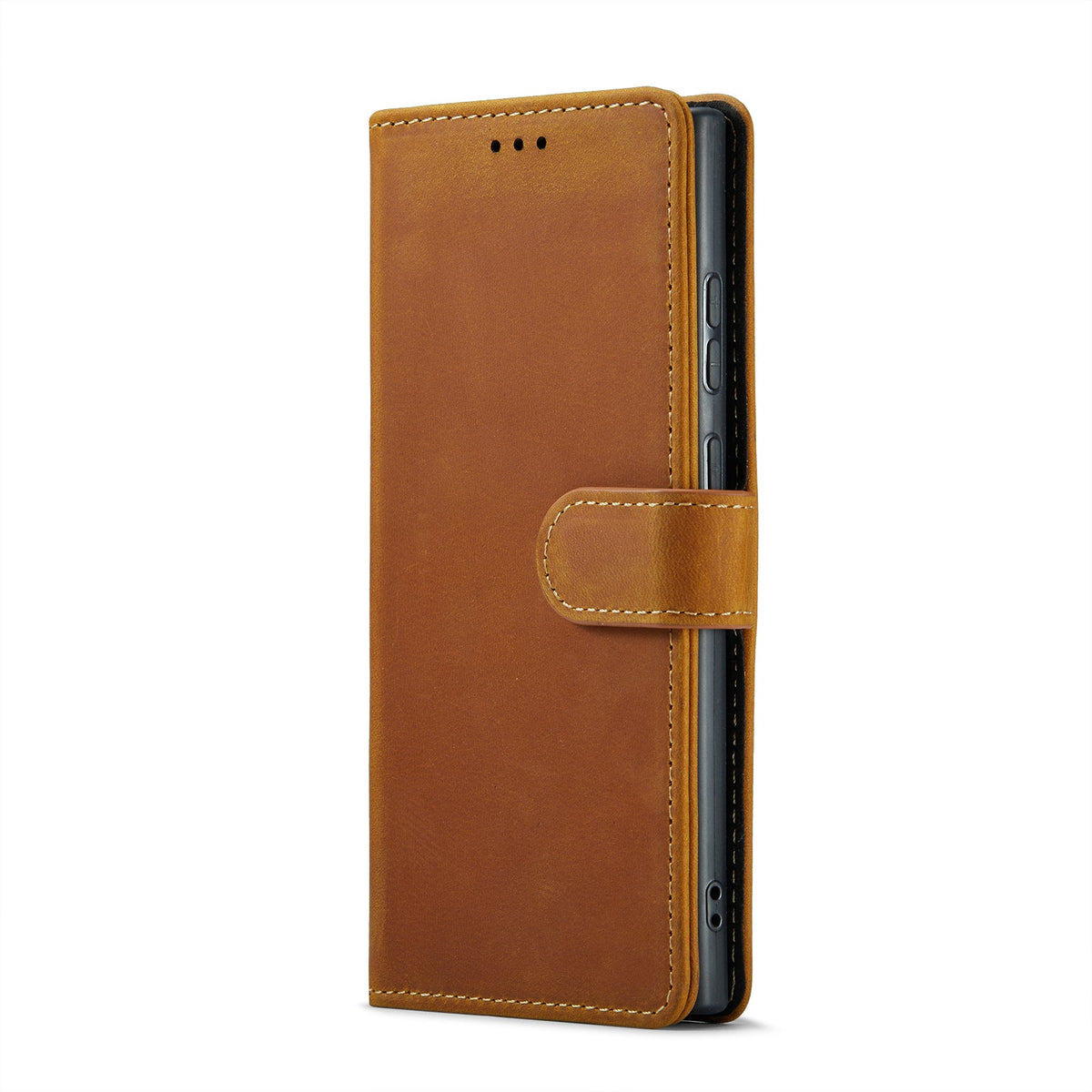 Samsung Galaxy S24 Ultra Hoesje - Sienna Brown - Echt Leren Bookcase