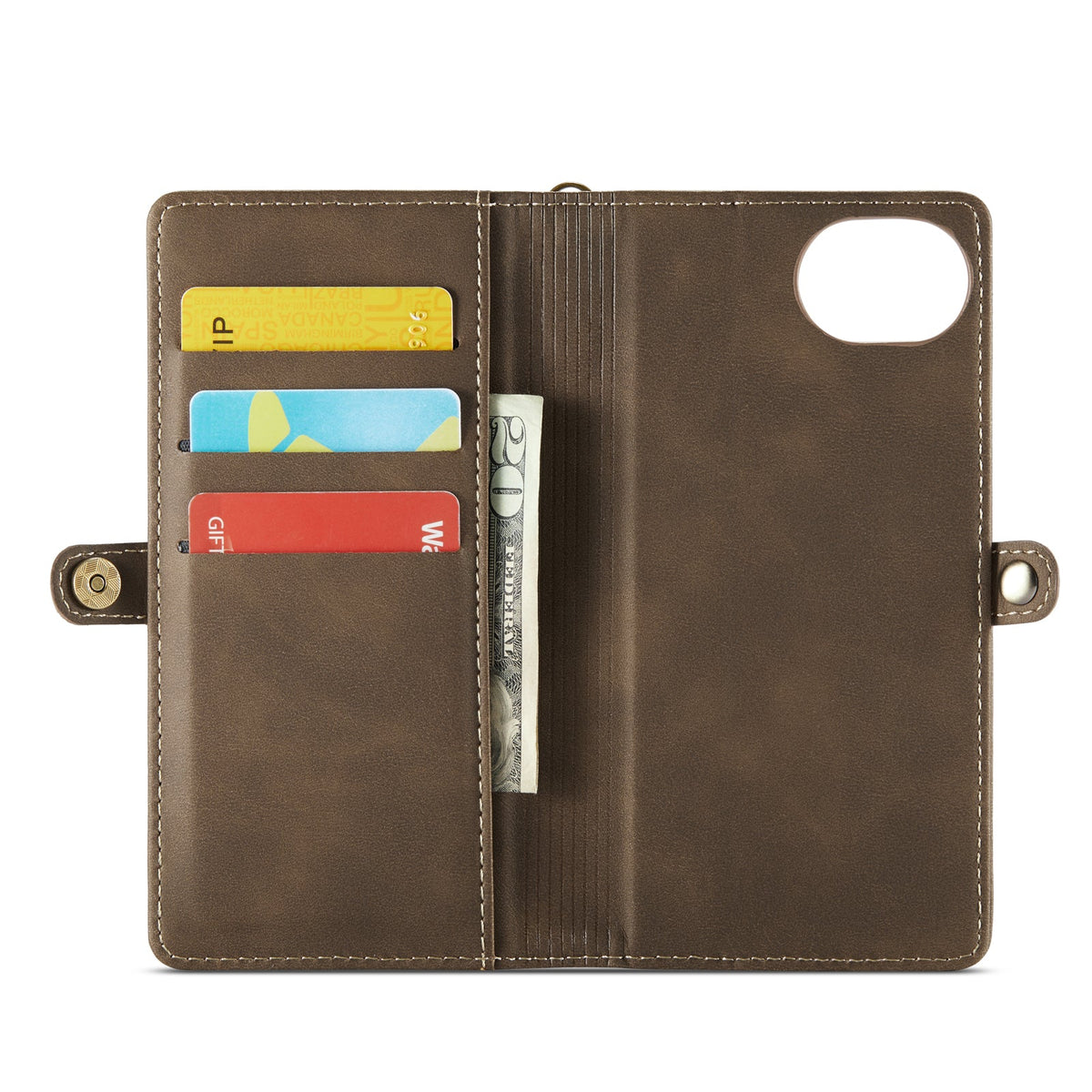 Apple iPhone 17e Hoesje - Cedar Brown - 2 in 1 MagSafe Bookcase met 10 Kaart Vakken