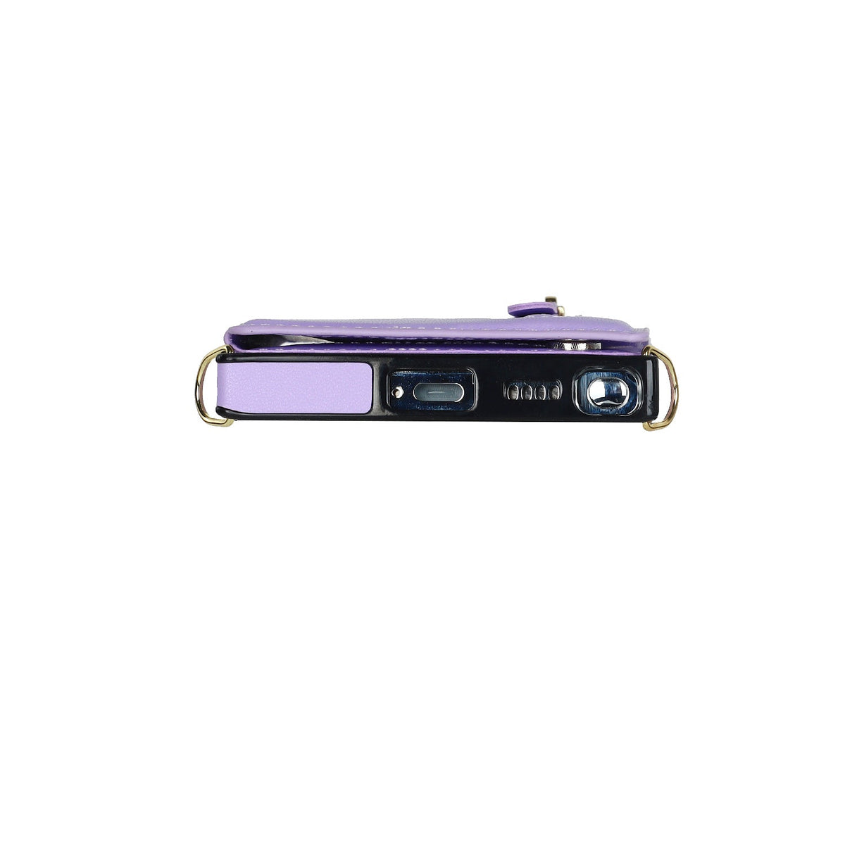 Coque Samsung Galaxy S24 Ultra - Violet - Étui arrière de luxe avec cordon et fermeture éclair