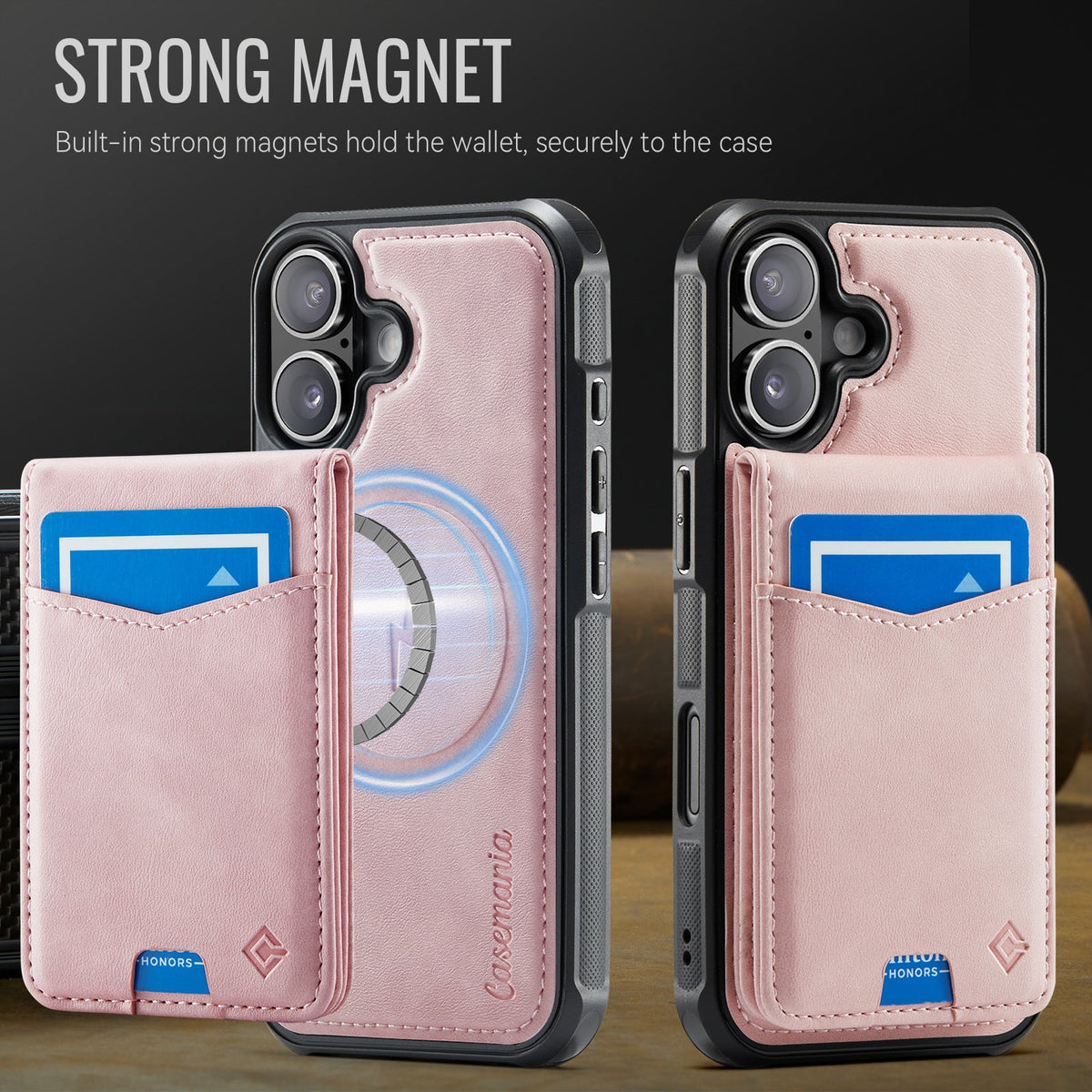 Apple iPhone 17 Case - Pale Pink - MagSafe Back Cover with Card Holder