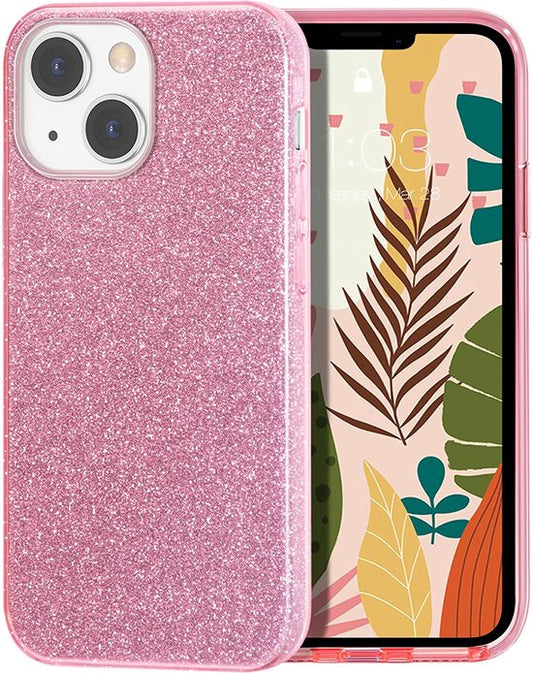 Apple iPhone 13 Mini Hülle - Rosa - Glitzer-Backcover