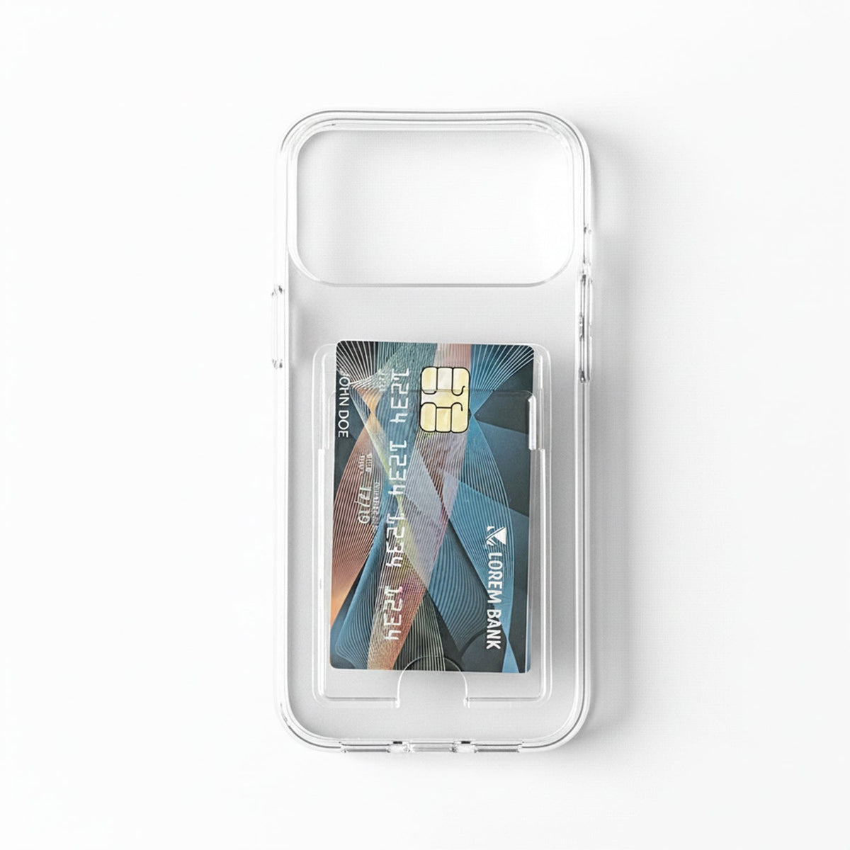 iPhone 17 Pro Hoesje - Transparant - Siliconen Back Cover met Pasjeshouder