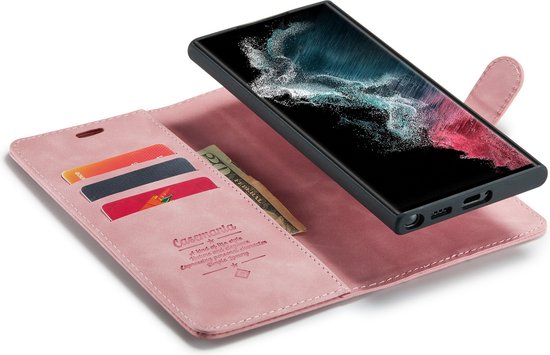 Étui Samsung Galaxy S23 Ultra - Rose pâle - Étui portefeuille 2 en 1