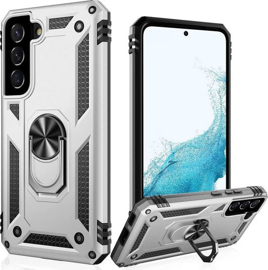 Samsung Galaxy S22 Plus Hoesje - Grijs - Armor Kickstand Back Cover
