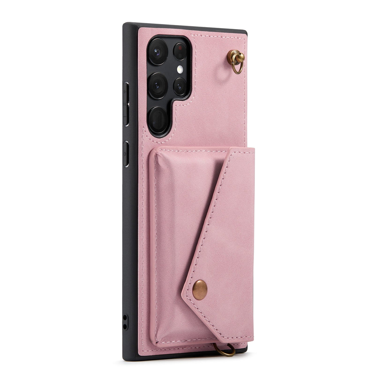 Samsung Galaxy S22 Ultra Hoesje - Pale Pink - Luxe Back Cover met Telefoonkoord