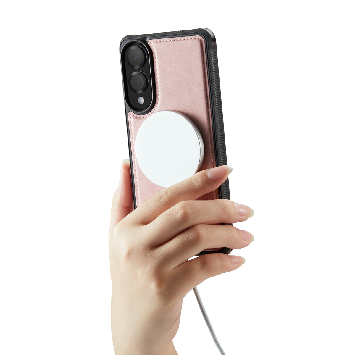Samsung Galaxy S25 Edge Hoesje - Pale Pink - Luxe 2 in 1 MagSafe Bookcase