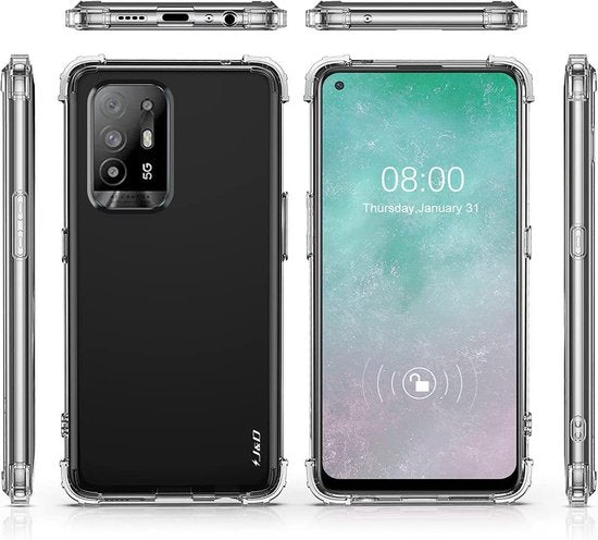 Oppo A94 5G Hoesje - Transparant - Anti-Shock Back Cover